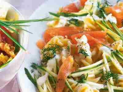 Nudelsalat mit Räucherlachs