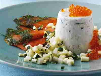 Sauerrahmmousse mit Graved Lachs