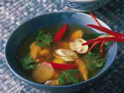 Zitronengrassuppe mit Hähnchen