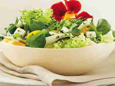Bunter Salat mit Bärlauch-Vinaigrette
