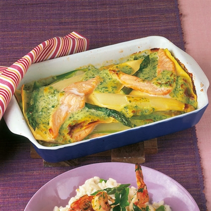 Spargel-Lachs-Lasagne