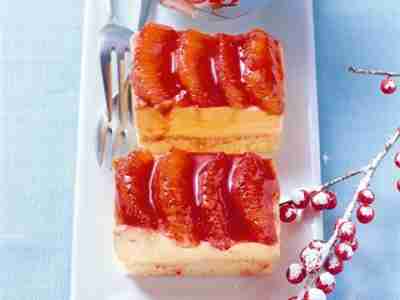 Quarkschnitte mit Sanddorn und Blutorange