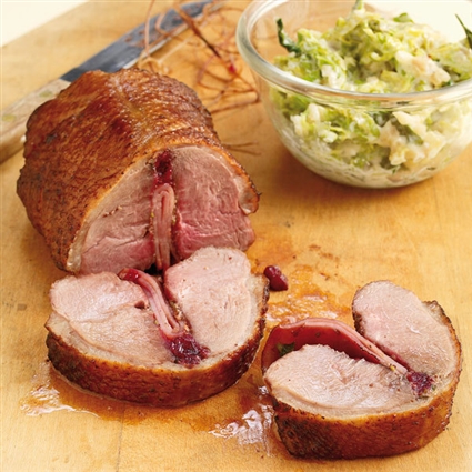Rollbraten von der Gänsebrust