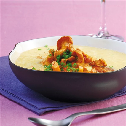 Maissüppchen mit Pfifferlingen