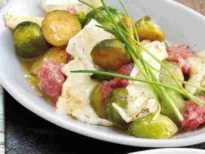 Rosenkohl mit Zwiebelmett