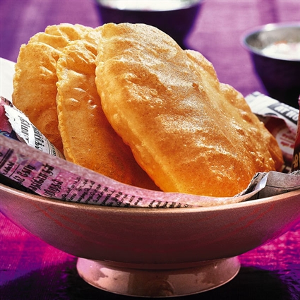 Frittierte Poori-Brote