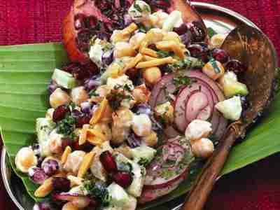 Kichererbsensalat mit Granatapfelkernen