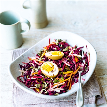 Rotkohl-Rettich-Coleslaw