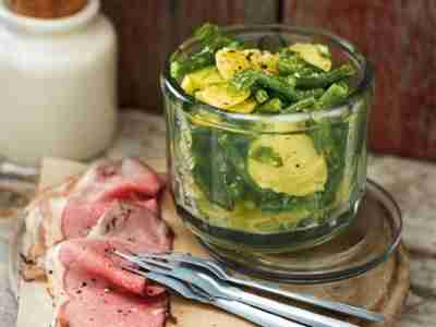 Bohnen-Kartoffel-Salat mit Meerrettich-Vinaigrette