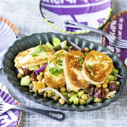 Halloumi-Kichererbsen-Salat