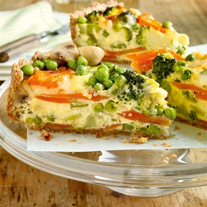Bunte Gemüse-Quiche mit Mandelsplitter