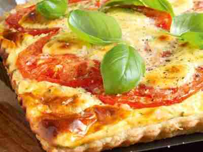 Raclette-Quiche mit Tomaten