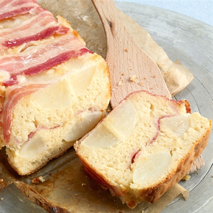 Birnen-Speck-Cake