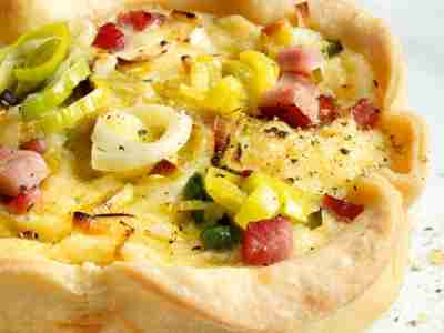 Lauch-Tarte mit Schinken