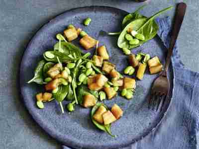 Low Carb Auberginensalat mit Edamame und Ponzudressing