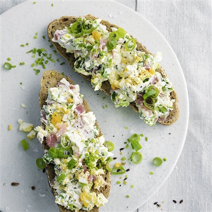 Lachsschinken-Eier-Frühlingszwiebel-Aufstrich