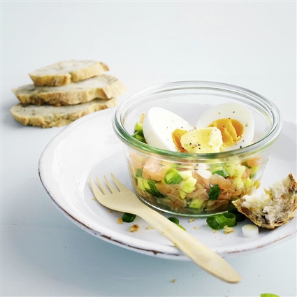 Eier mit Lachstatar