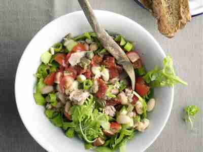 Weißer Bohnensalat mit Thunfisch
