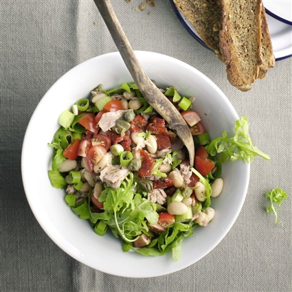 Weißer Bohnensalat mit Thunfisch