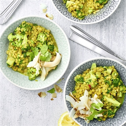Linsen-Dal mit Spinat