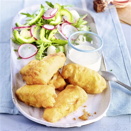 Backfisch mit Gnocchi-Salat