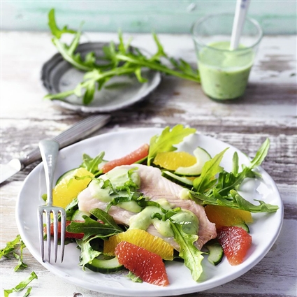 Rucolasalat mit Fischfilet