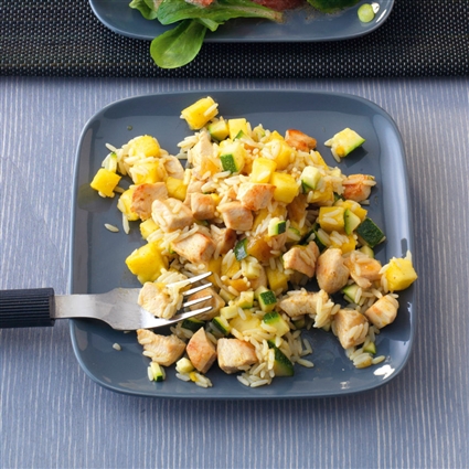 Hähnchenbrustsalat mit Zucchini