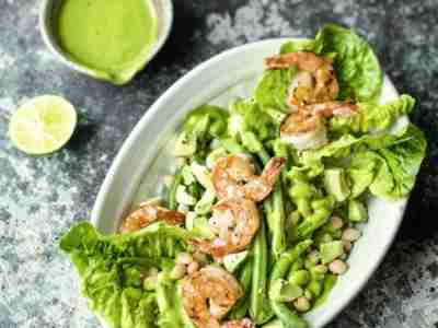 Bohnensalat mit Garnelen