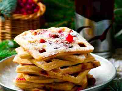 Marzipan-Cranberry-Waffeln