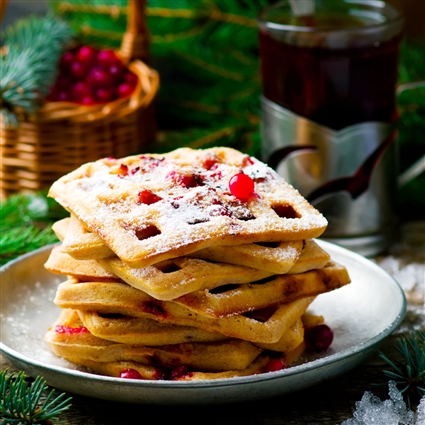 Marzipan-Cranberry-Waffeln
