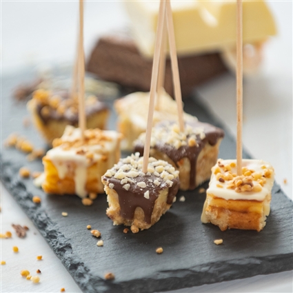 Schnelle Käsekuchen-Spieße