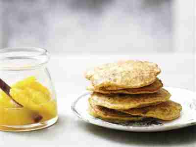 Glutenfreie Pancakes mit Orangenkompott