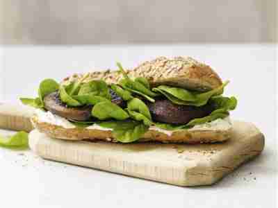 Ziegenkäse-Portobello-Baguette