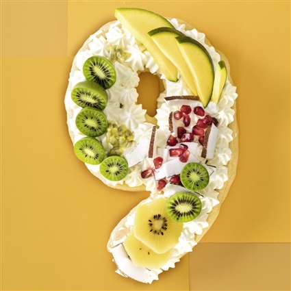 Kokosbiskuit mit exotischen Früchten – Number Cake