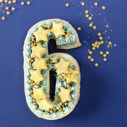 Number Cake mit Sternenhimmel