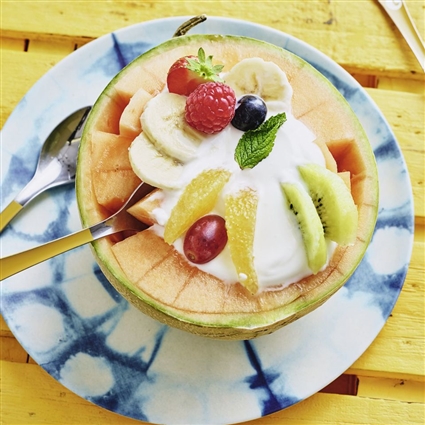 Gefüllte Zuckermelone