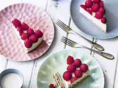 Roher Himbeer-Cheesecake