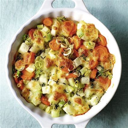 Gemüsegratin mit Kohlrabi und Fenchel