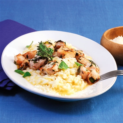 Risotto mit Kräuter-Kaninchen