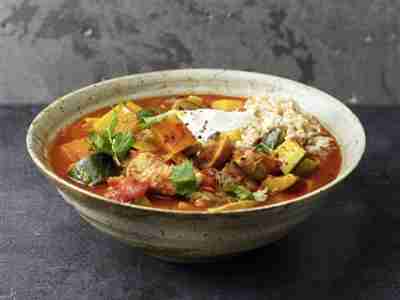 Kürbis-Lauch-Curry mit Schweinefilet