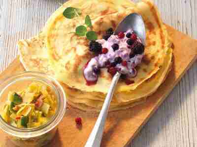 Pfannkuchen unterschiedlich gefüllt