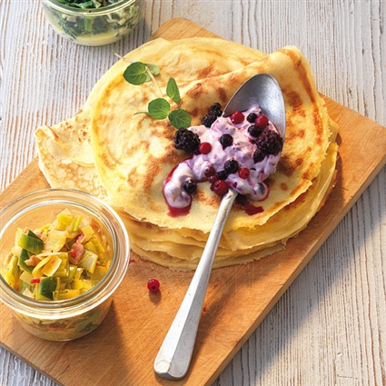 Pfannkuchen unterschiedlich gefüllt