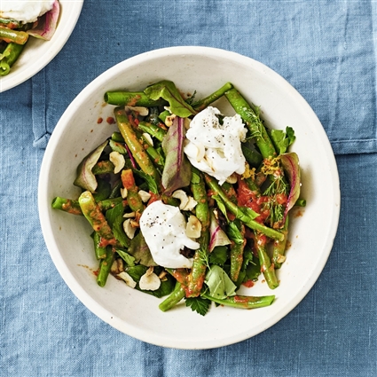 Grüner Bohnensalat mit Mozzarella