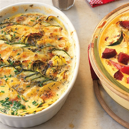 Kartoffel-Lauch-Zucchini-Gratin