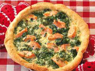 Quiche mit Spinat und Lachs