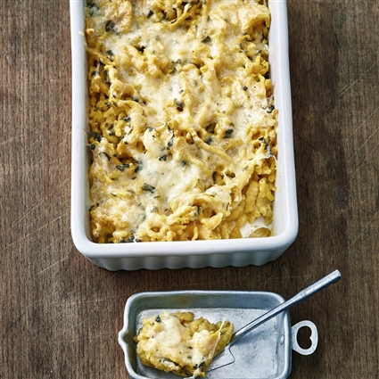 Spätzleauflauf mit Kürbis und Bergkäse