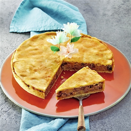 Zuckerfreier gedeckter Apfelkuchen