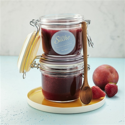 Zuckerfreie Erdbeer-Pflaumen-Konfitüre