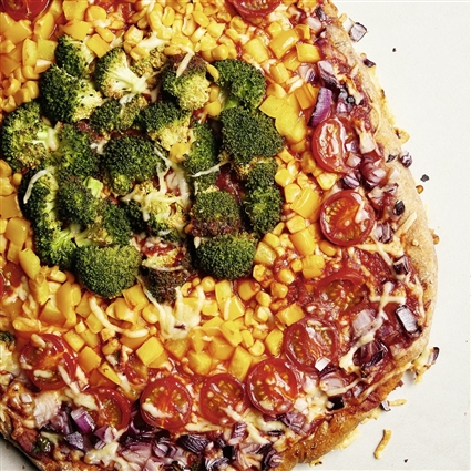 Regenbogen-Pizza