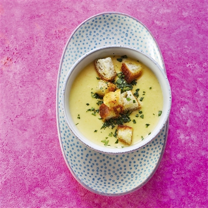 Zuckerfreie Kartoffelsuppe mit Croûtons